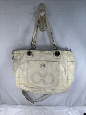 AUTHENTIC VINTAGE COACH Signature Patent Leather Tote Bag Purse4800